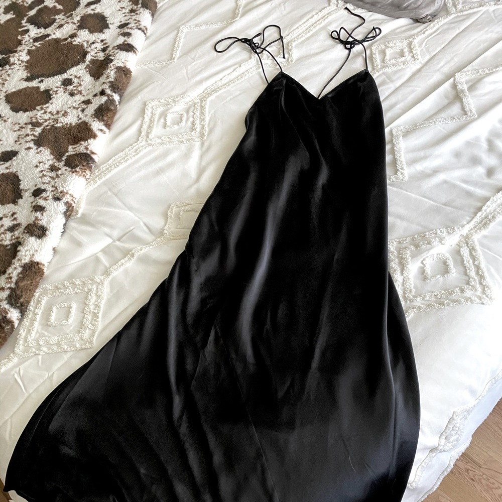 Victoria’s Secret Black Satin Slip Dress - Size M